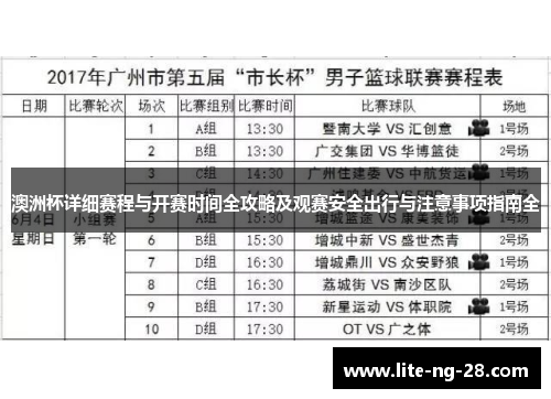 澳洲杯详细赛程与开赛时间全攻略及观赛安全出行与注意事项指南全